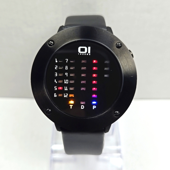 01 THE ONE Ibiza Ride Binary LED Watch IRR202RB1 Unique Tech Timepiece New Batt - Picture 1 of 11